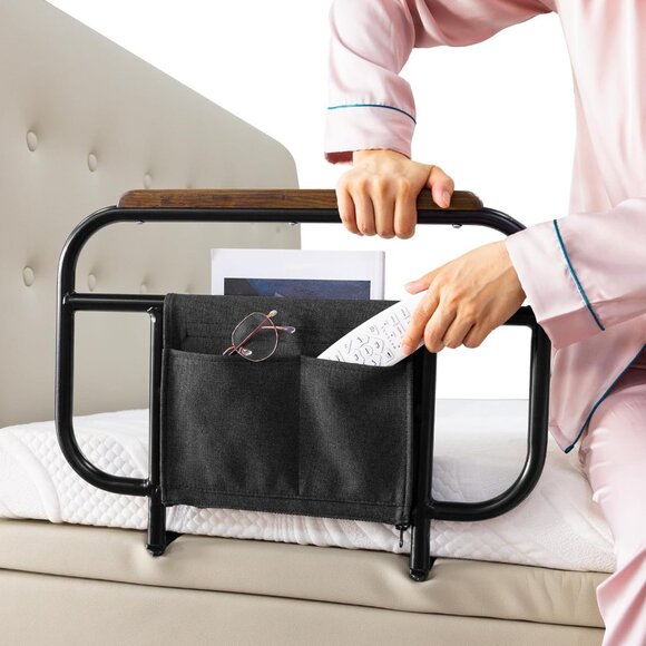 Adjustable Bed Side Rail for Wooden Base frame 21.5" x 17" Fall Prevention - Picture 7 of 9